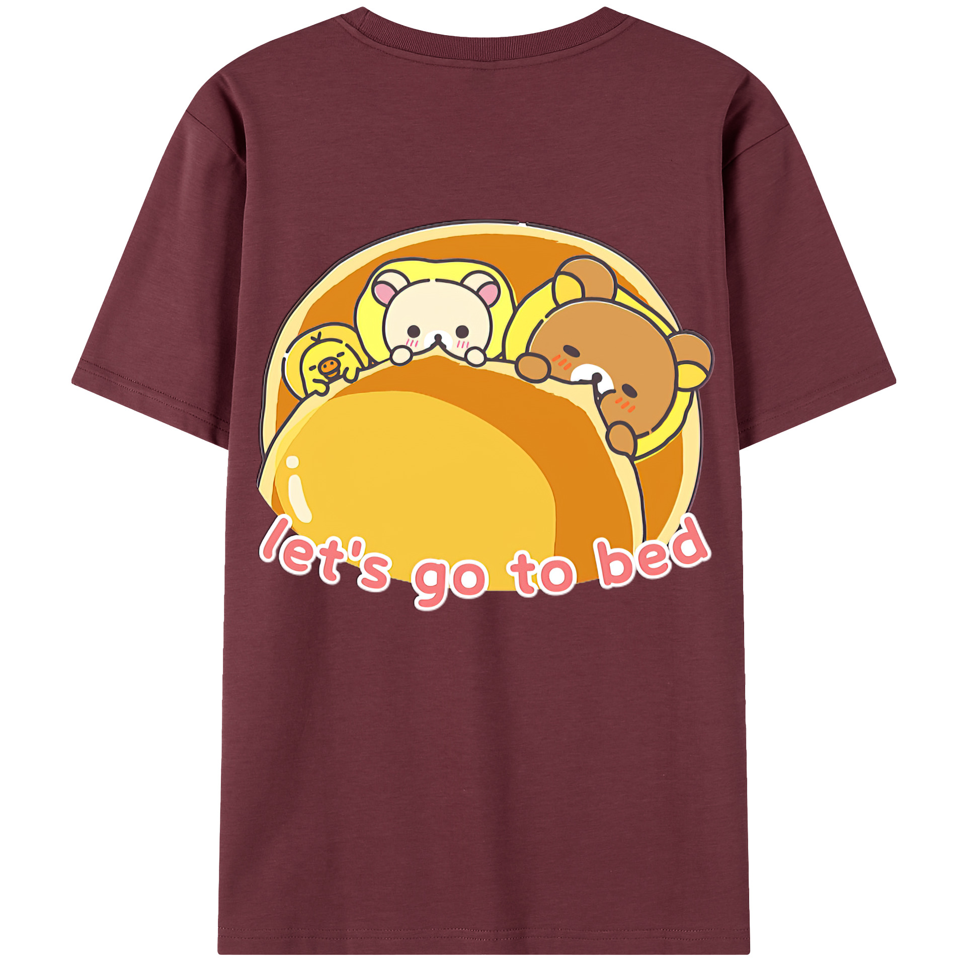 （画像用） リラックマ リラックマ キイロイトリ Rilakkuma Korilakkuma Kiiroitori 綿100％半袖Tシャツ（背面プリント）